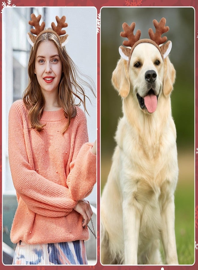 AEDOVE Reindeer Antlers Headband, Deer Ears Animal Ears Headband Deer Antlers Christmas Party Favor Headbands for Cosplay Accessories (Brown) - Image 5